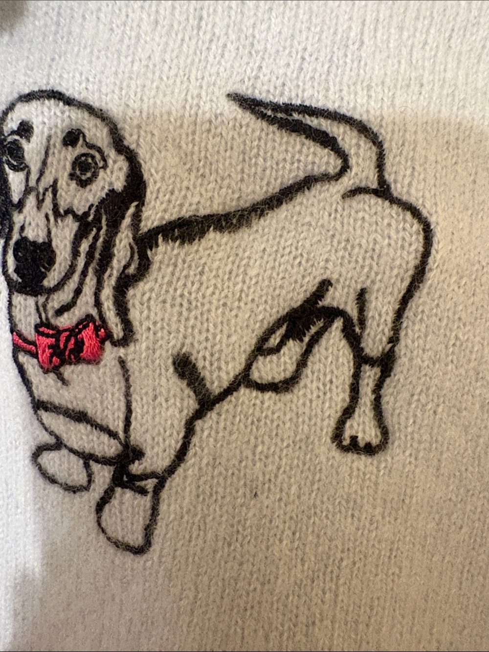 Pilcro Light Blue Long-Sleeve Polo with Dog Embroidery and Pink Trim - Picture 4 of 10